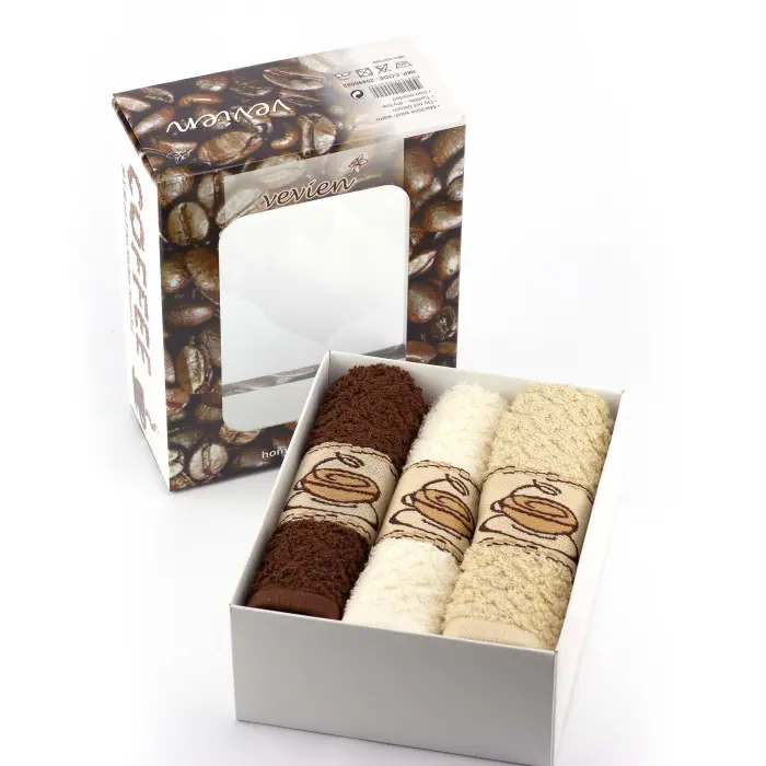 Set de 3 prosoape intr-o cutie – Coffe - 1047 - Set de 3 prosoape intr-o cutie – Coffe - 1047
