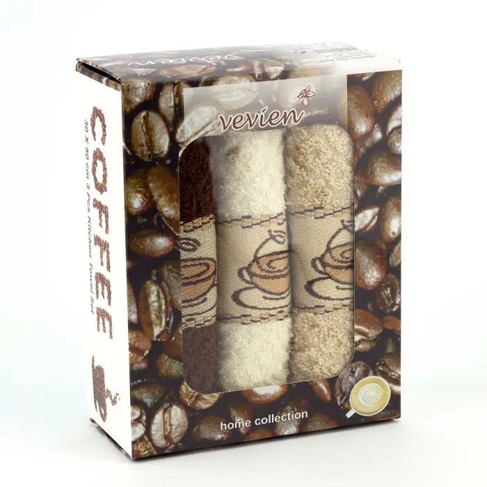 Set de 3 prosoape intr-o cutie – Coffe - 1046 - Set de 3 prosoape intr-o cutie – Coffe - 1046