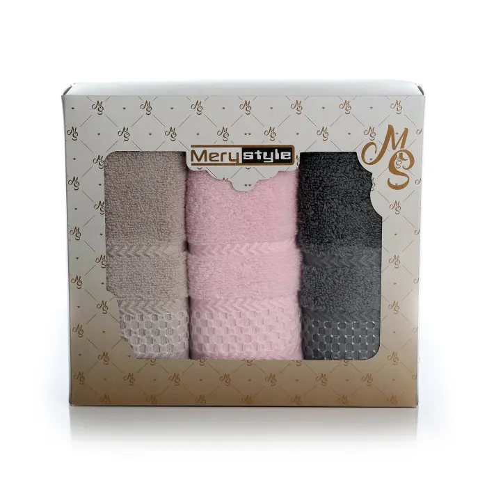 Set de 3 prosoape din microbumbac intr-o cutie - 1 - 1043 - Set de 3 prosoape din microbumbac intr-o cutie - 1 - 1043
