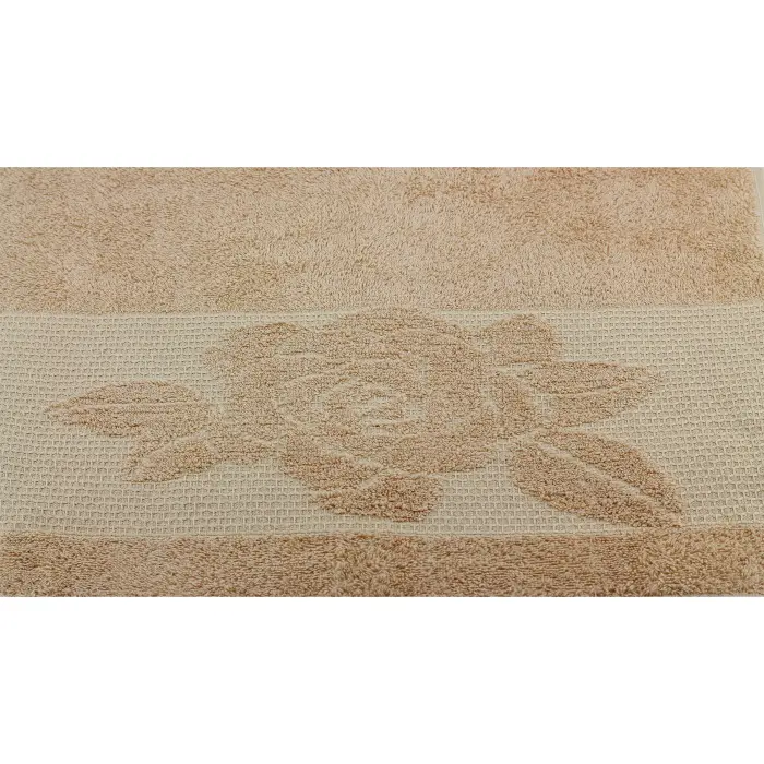 Set 4 prosoape cu motiv Flori – maro - 1053 - Set 4 prosoape cu motiv Flori – maro - 1053