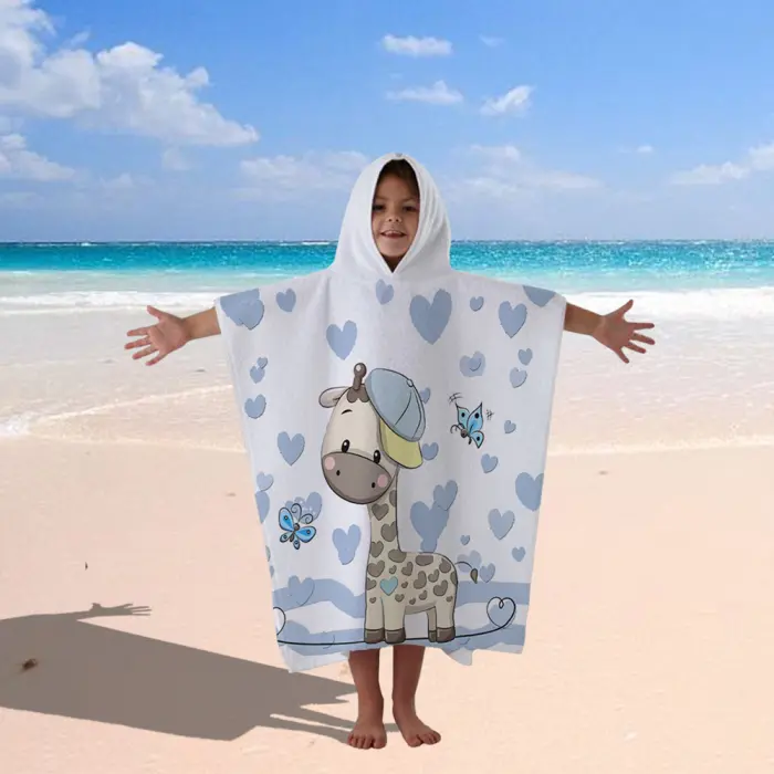 Poncho terry pentru copii – Girafă - 547 - Poncho terry pentru copii – Girafă - 547