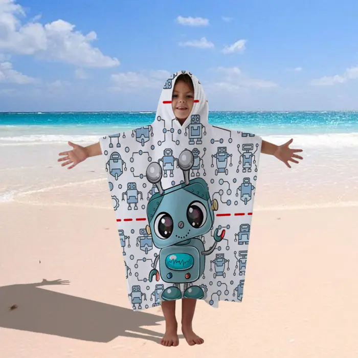 Poncho terry pentru copii – Robot - 542 - Poncho terry pentru copii – Robot - 542