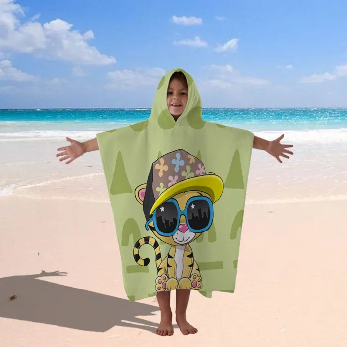 Poncho terry pentru copii – Tigru - 540 - Poncho terry pentru copii – Tigru - 540