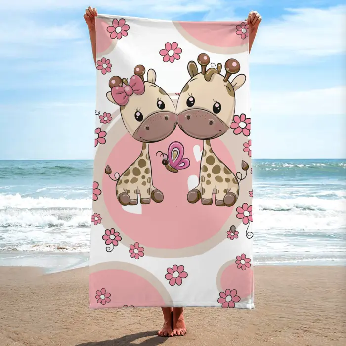 Prosop pentru copii – Două girafe - 529 - Prosop pentru copii – Două girafe - 529