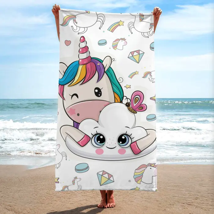 Prosop pentru copii – Unicorn cu nor - 525 - Prosop pentru copii – Unicorn cu nor - 525