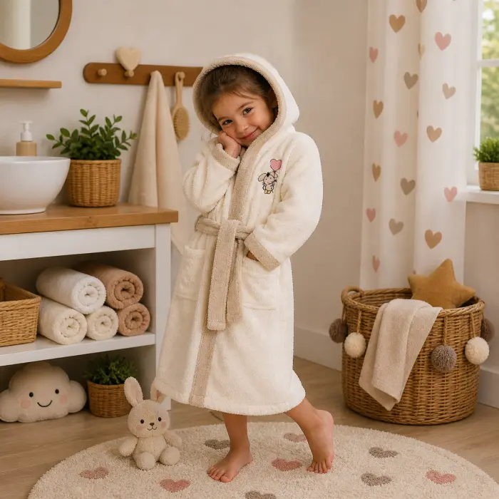 Halat pentru copii Sunny - crema - 3/4 ani - 3855 - Halat pentru copii Sunny - crema - 3/4 ani - 3855