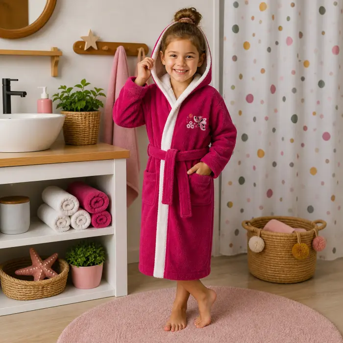 Halat pentru copii Sunny - ciclama - 7/8 ani - 3879 - Halat pentru copii Sunny - ciclama - 7/8 ani - 3879