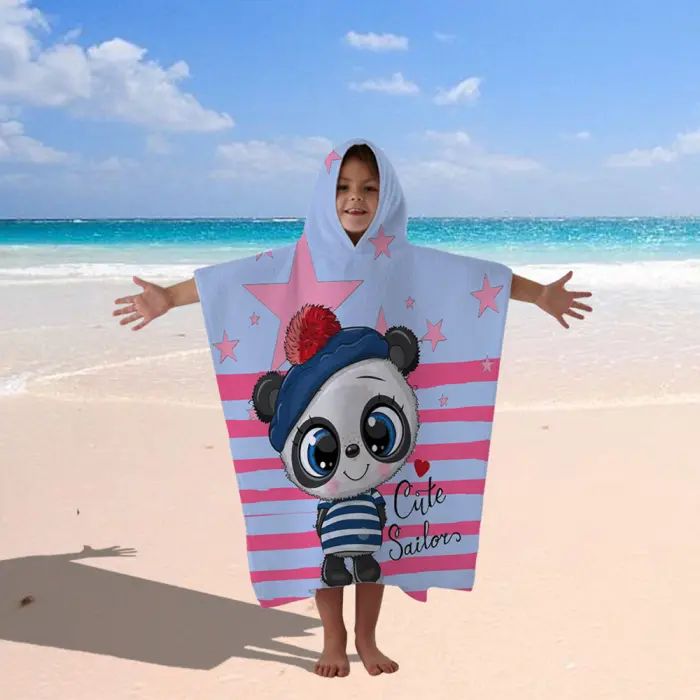 Poncho terry pentru copii - Panda - 534 - Poncho terry pentru copii - Panda - 534