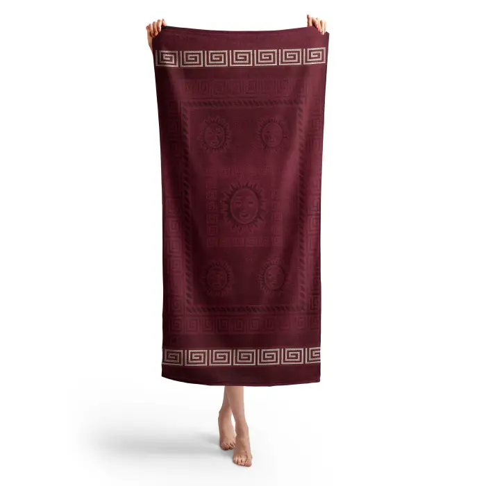 Prosop de plaja cu motiv – Bordo - 1172 - Prosop de plaja cu motiv – Bordo - 1172