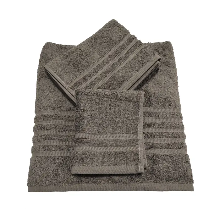 Prosop de baie uni 'VIVA', set de 3 bucăți - Gri inchis - 3040 - Prosop de baie uni 'VIVA', set de 3 bucăți - Gri inchis - 3040