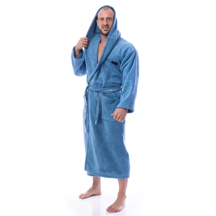 Halat Microbumbac - Denim - barbaţi - 187 - Halat Microbumbac - Denim - barbaţi - 187