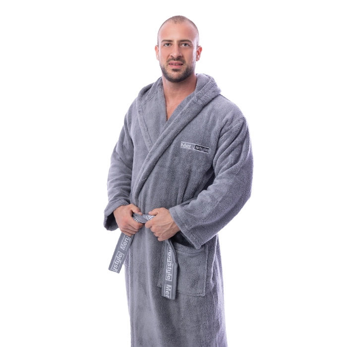 Halat Microbumbac - Gri - barbaţi - 80 - Halat Microbumbac - Gri - barbaţi - 80