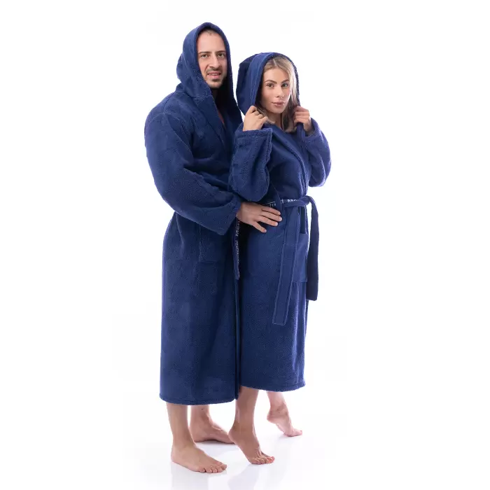 Halat Microbumbac - Albastru inchis - dama - 233 - Halat Microbumbac - Albastru inchis - dama - 233