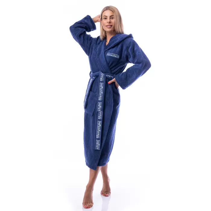 Halat Microbumbac - Albastru inchis - dama - 229 - Halat Microbumbac - Albastru inchis - dama - 229