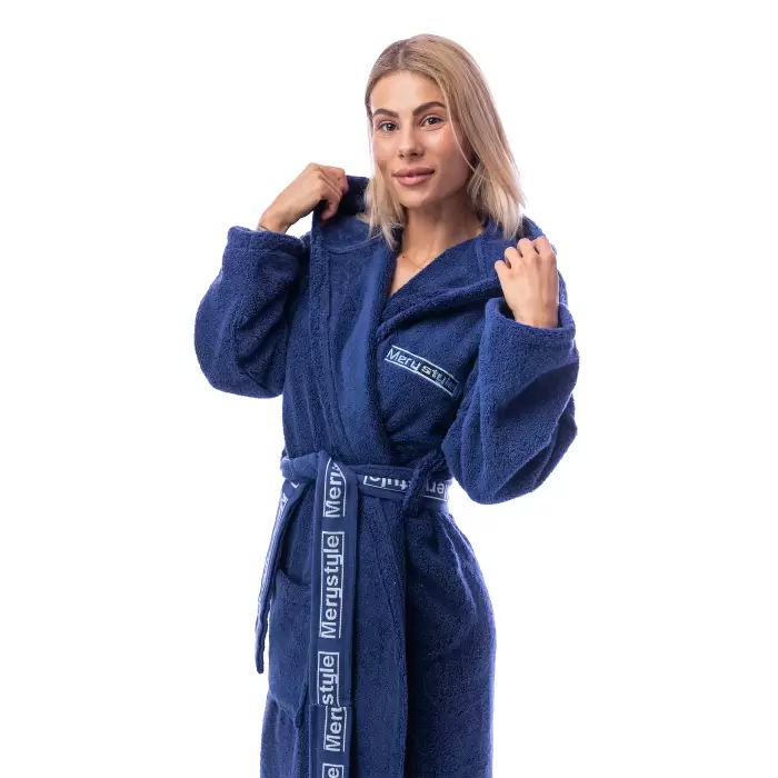 Halat Microbumbac - Albastru inchis - dama - 231 - Halat Microbumbac - Albastru inchis - dama - 231