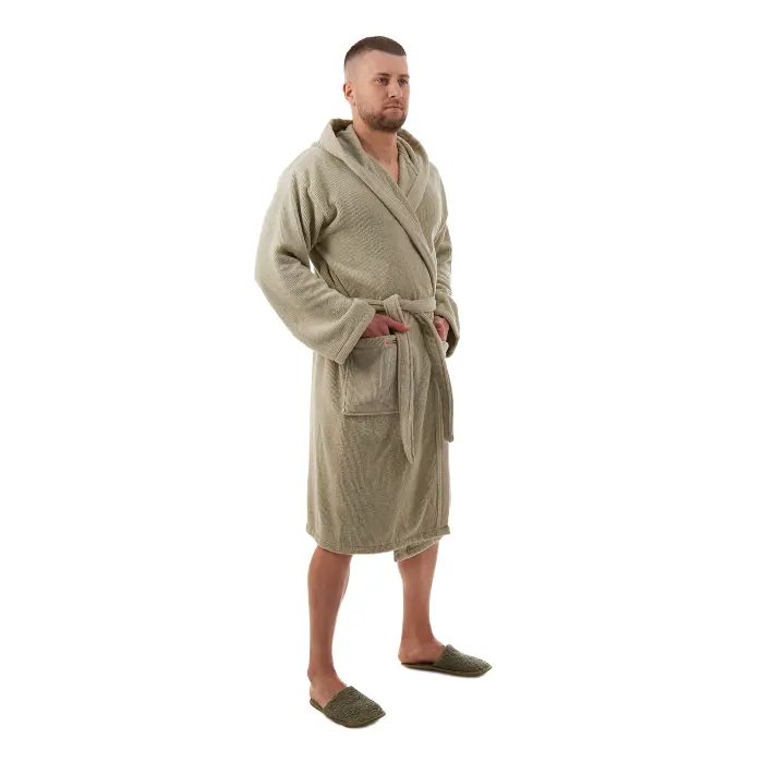 Halat Rips – scurt – verde deschis – bărbați - 3681 - Halat Rips – scurt – verde deschis – bărbați - 3681
