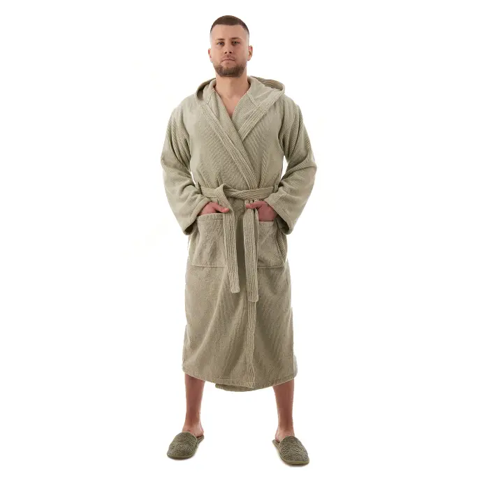Halat Rips – Verde deschis – bărbați - 3695 - Halat Rips – Verde deschis – bărbați - 3695