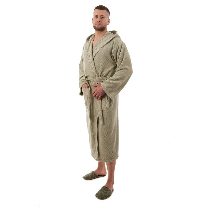 Halat Rips – Verde deschis – bărbați - 3696 - Halat Rips – Verde deschis – bărbați - 3696