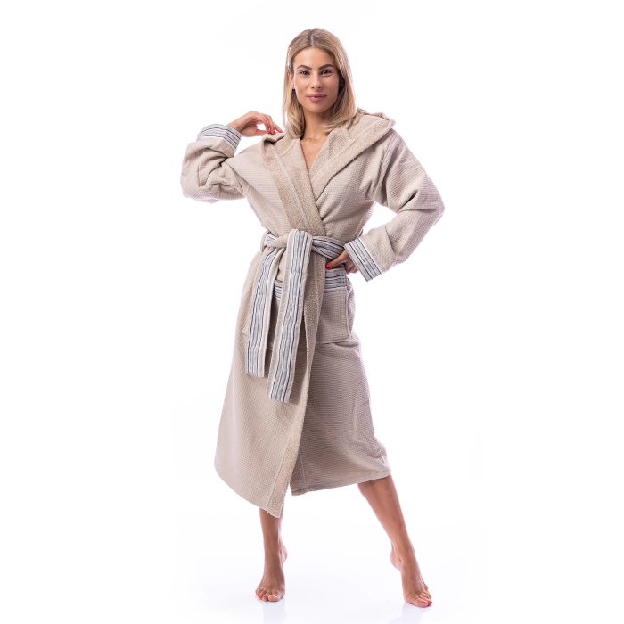 Halat Waffle Lux - Capucino - dama - 59 - Halat Waffle Lux - Capucino - dama - 59