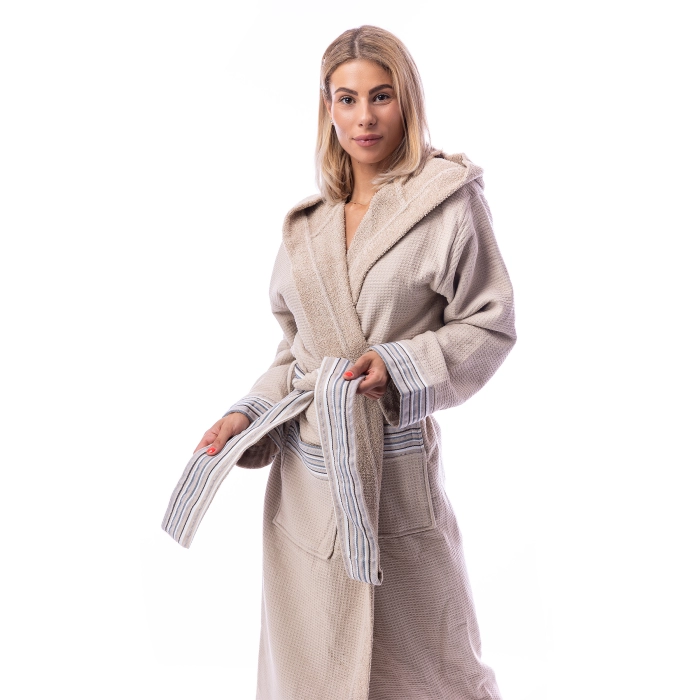 Halat Waffle Lux - Capucino - dama - 60 - Halat Waffle Lux - Capucino - dama - 60