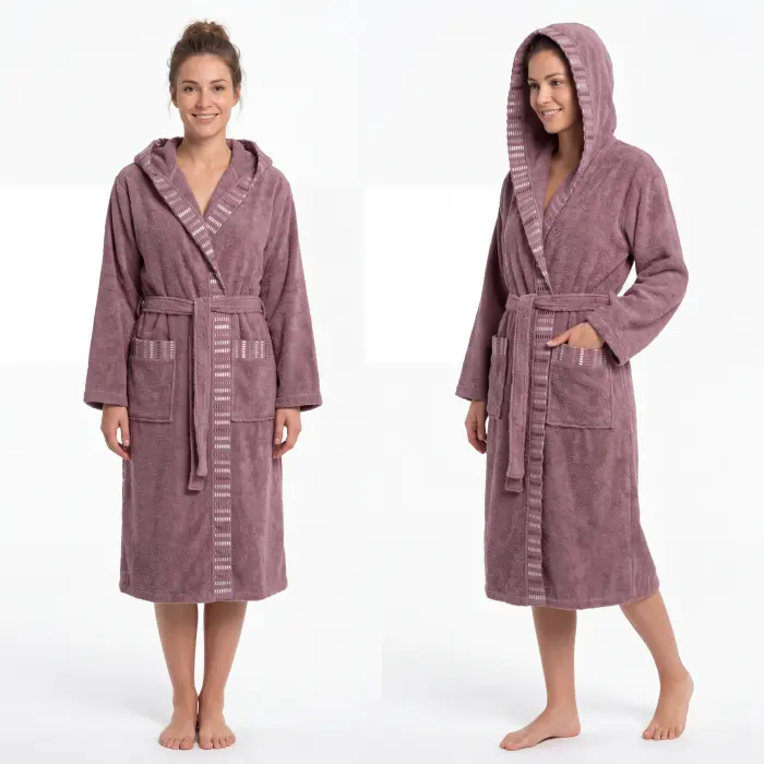 Halat Vivien - violet cenușă - dama - 3836 - Halat Vivien - violet cenușă - dama - 3836