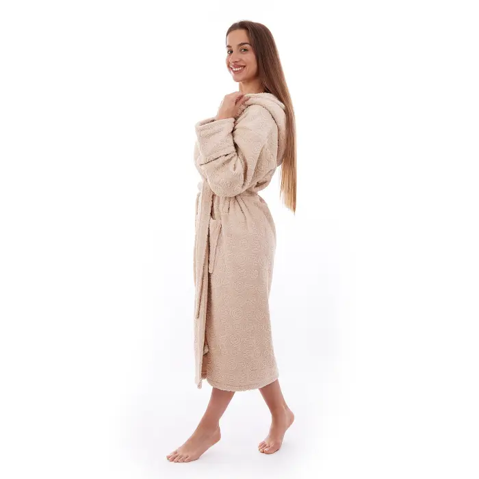 Halat JACQUARD – MS – Cappuccino – damă - 3498 - Halat JACQUARD – MS – Cappuccino – damă - 3498