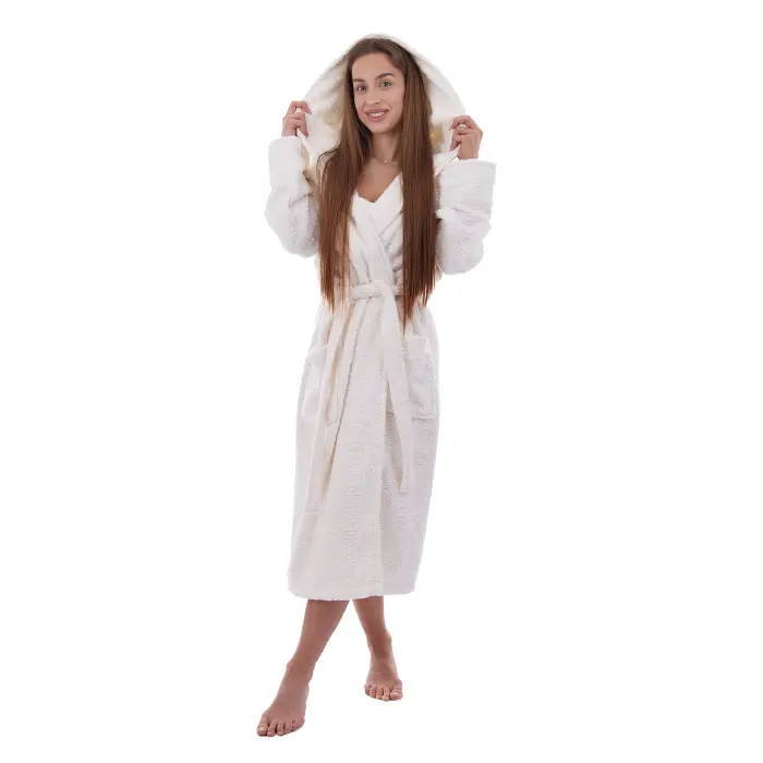 Halat JACQUARD – MS – Crem – damă - 3485 - Halat JACQUARD – MS – Crem – damă - 3485