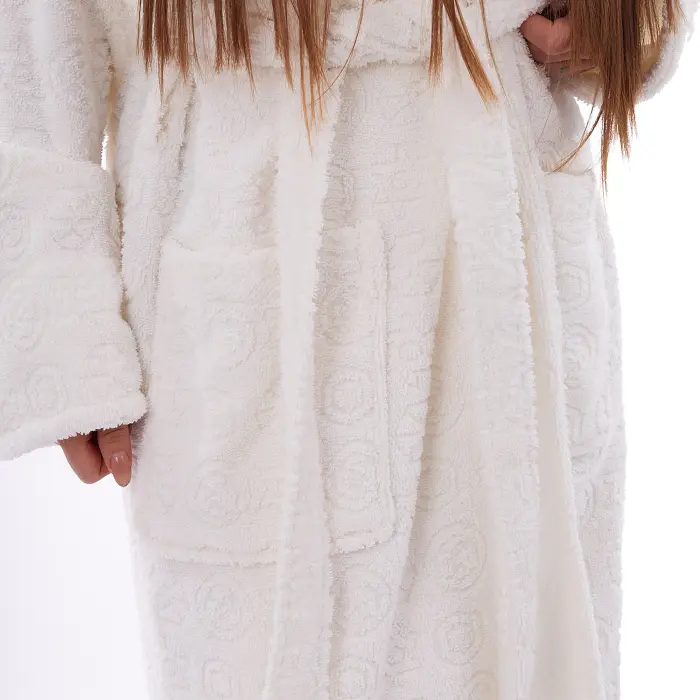 Halat JACQUARD – MS – Crem – damă - 3487 - Halat JACQUARD – MS – Crem – damă - 3487