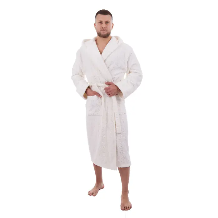 Halat JACQUARD – MS – Crema - barbaţi - 3522 - Halat JACQUARD – MS – Crema - barbaţi - 3522
