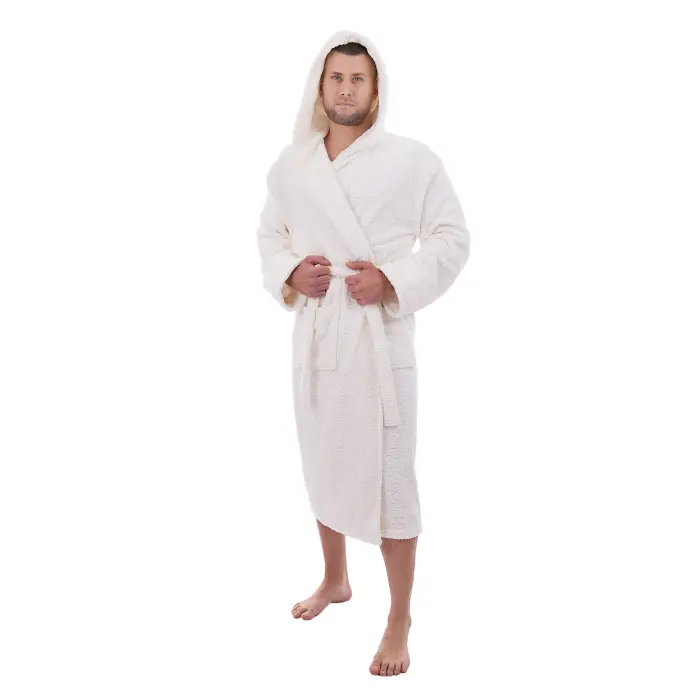 Halat JACQUARD – MS – Crema - barbaţi - 3524 - Halat JACQUARD – MS – Crema - barbaţi - 3524