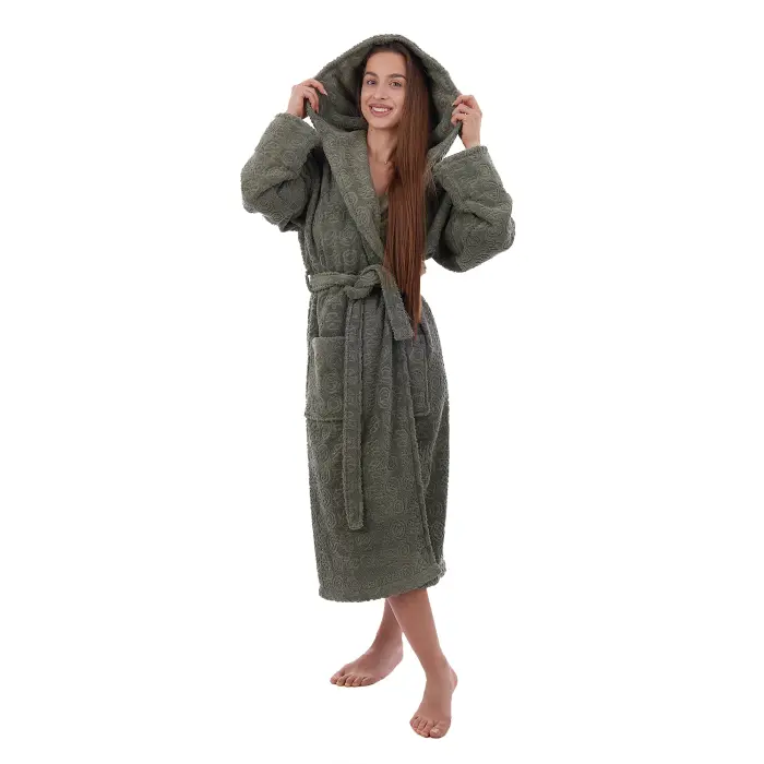 Halat JACQUARD – MS – Verde – damă - 3518 - Halat JACQUARD – MS – Verde – damă - 3518