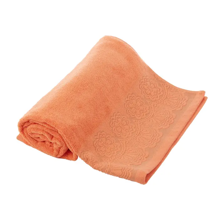 Prosop din microbumbac cu dantelă – Oranj - 3324 - Prosop din microbumbac cu dantelă – Oranj - 3324