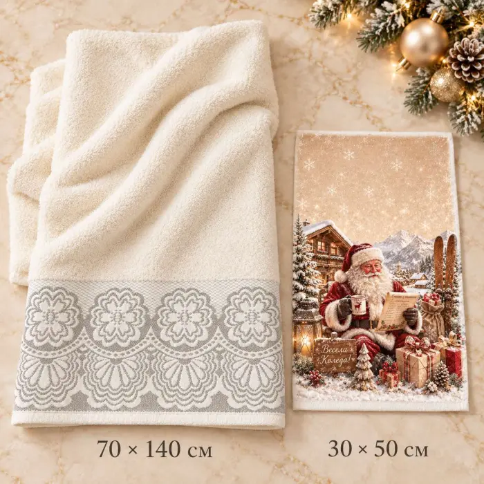 Set de prosoape de Crăciun „Dorințe de Crăciun“ - 4419 - Set de prosoape de Crăciun „Dorințe de Crăciun“ - 4419
