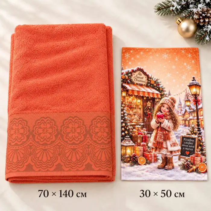 Set de prosoape de Crăciun „Crăciun dulce“ - 4463 - Set de prosoape de Crăciun „Crăciun dulce“ - 4463