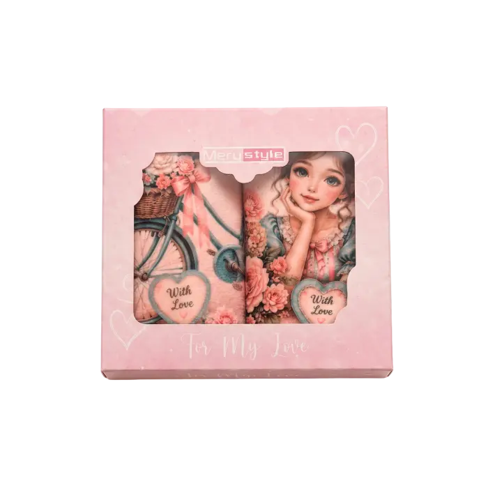 Colecția de prosoape din bumbac „Poveste romantică” – 30x50 cm, în cutie – 5635 - 4138 - Colecția de prosoape din bumbac „Poveste romantică” – 30x50 cm, în cutie – 5635 - 4138