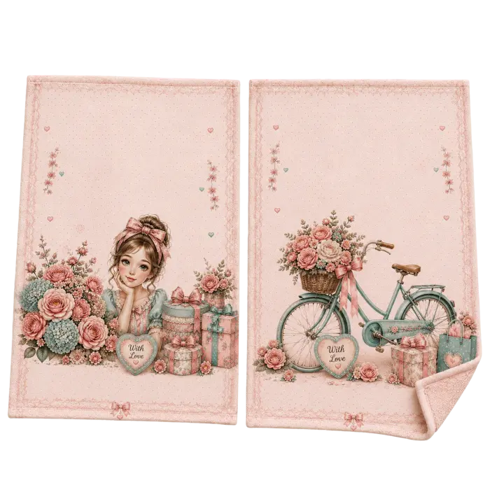 Colecția de prosoape din bumbac „Poveste romantică” – 30x50 cm, în cutie – 5635 - 4140 - Colecția de prosoape din bumbac „Poveste romantică” – 30x50 cm, în cutie – 5635 - 4140