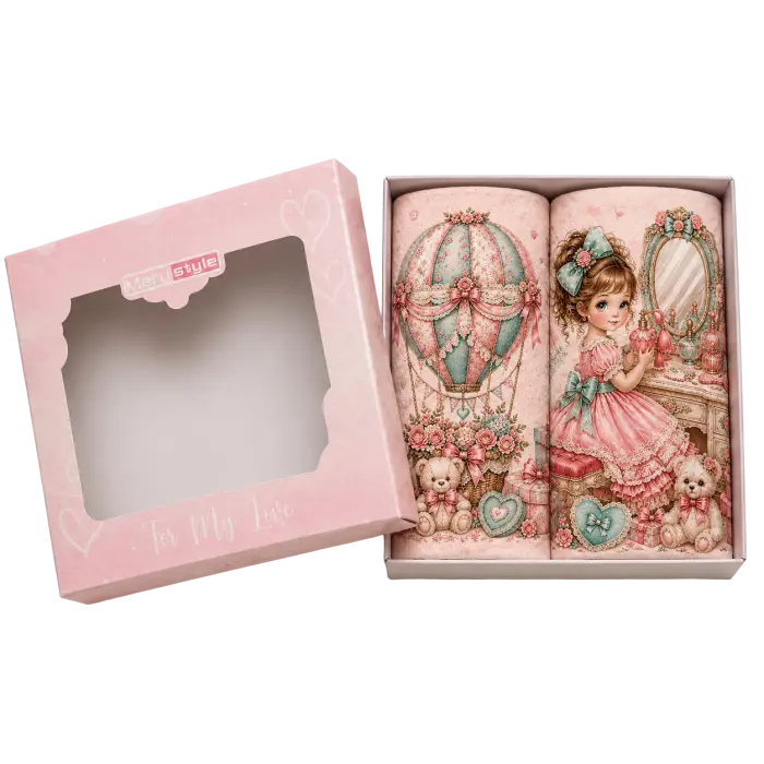 Colecția de prosoape din bumbac „Poveste romantică” – 30x50 cm, în cutie – 5636 - 4142 - Colecția de prosoape din bumbac „Poveste romantică” – 30x50 cm, în cutie – 5636 - 4142