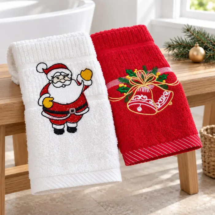 Set de 2 prosoape cu broderie, 40×70 cm, în cutie cadou - 4520 - Set de 2 prosoape cu broderie, 40×70 cm, în cutie cadou - 4520