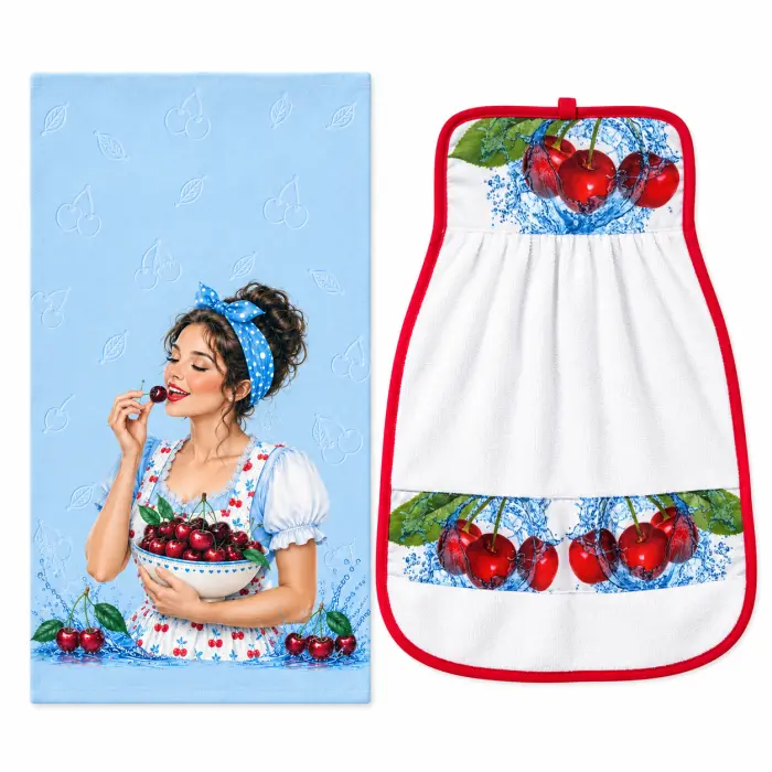 Set de prosoape „Passion Fruits” – Cireșe – 30x50 cm – 5643 - 4164 - Set de prosoape „Passion Fruits” – Cireșe – 30x50 cm – 5643 - 4164