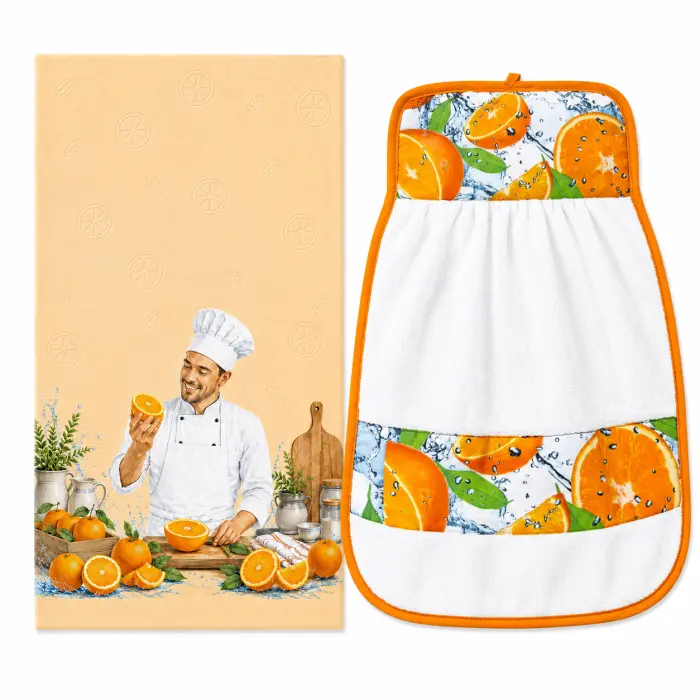 Set de prosoape „Passion Fruits” – Portocale – 30x50 cm – 5643 - 4167 - Set de prosoape „Passion Fruits” – Portocale – 30x50 cm – 5643 - 4167