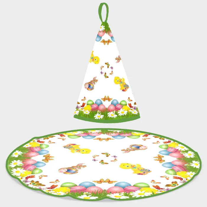 Prosop rotund din frotir cu motive de Paște - 5117 - 2860 - Prosop rotund din frotir cu motive de Paște - 5117 - 2860