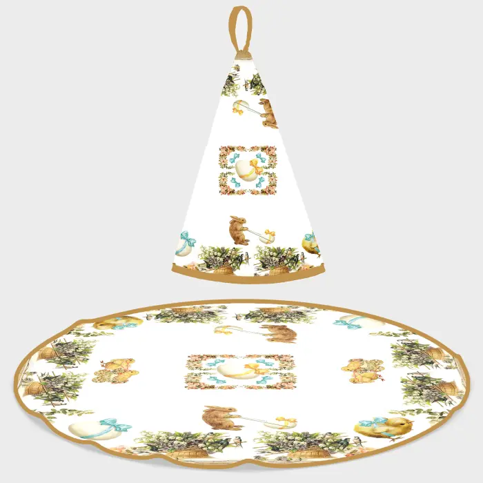 Prosop rotund din frotir cu motive de Paște - 5118 - 2861 - Prosop rotund din frotir cu motive de Paște - 5118 - 2861