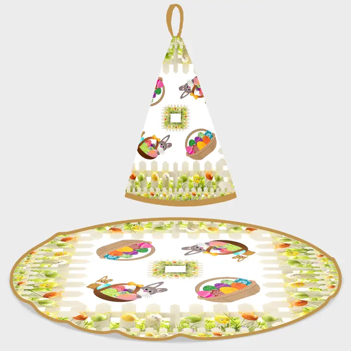 Prosop rotund din frotir cu motive de Paște - 5120 - 2863 - Prosop rotund din frotir cu motive de Paște - 5120 - 2863