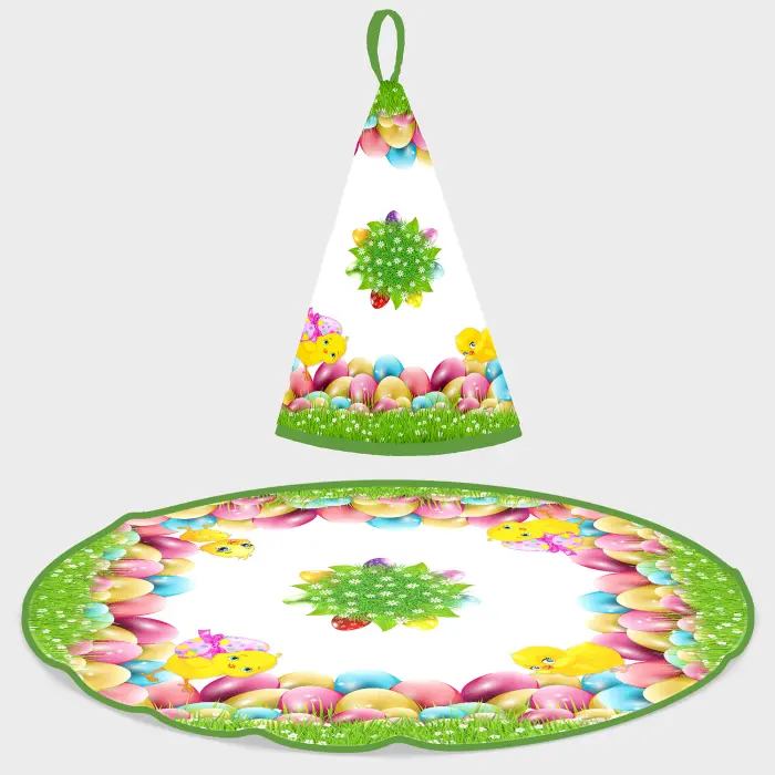 Prosop rotund din frotir cu motive de Paște - 5121 - 2864 - Prosop rotund din frotir cu motive de Paște - 5121 - 2864