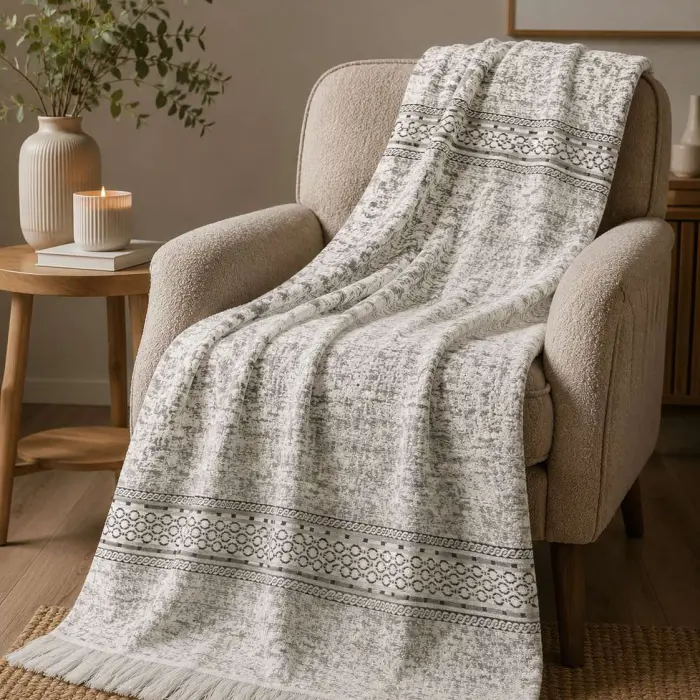 Pătură Merystyle „Armonie delicată“ - Gri - 4079 - Pătură Merystyle „Armonie delicată“ - Gri - 4079