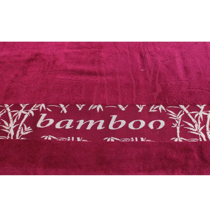 Prosop de plajă cu desen de bambus – Bordo - 1778 - Prosop de plajă cu desen de bambus – Bordo - 1778