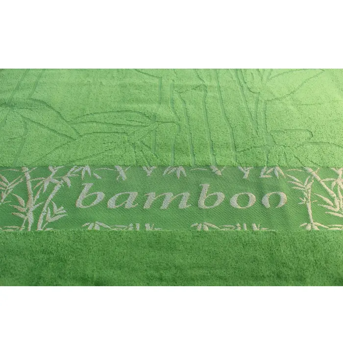 Prosop de plajă cu desen de bambus – verde - 1763 - Prosop de plajă cu desen de bambus – verde - 1763