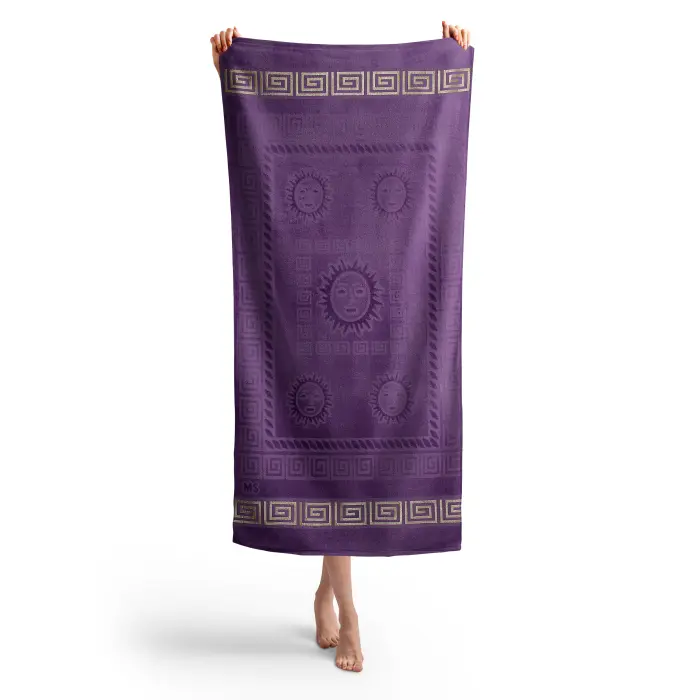Prosop de plaja cu motiv – Mov - 1170 - Prosop de plaja cu motiv – Mov - 1170