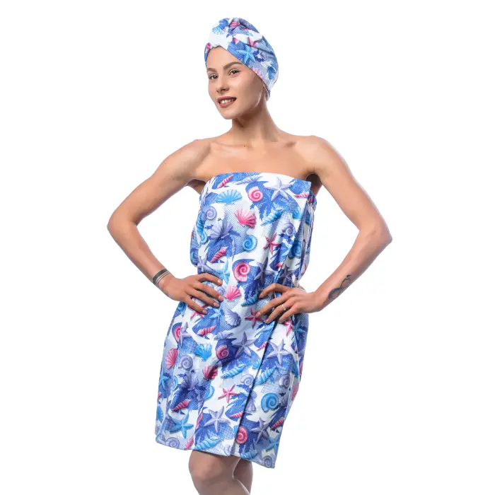 Set turban cu imprimat M2 - 1474 - Set turban cu imprimat M2 - 1474