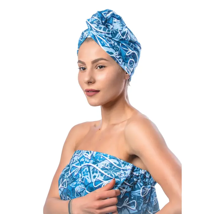 Set turban cu imprimat M8 - 1497 - Set turban cu imprimat M8 - 1497